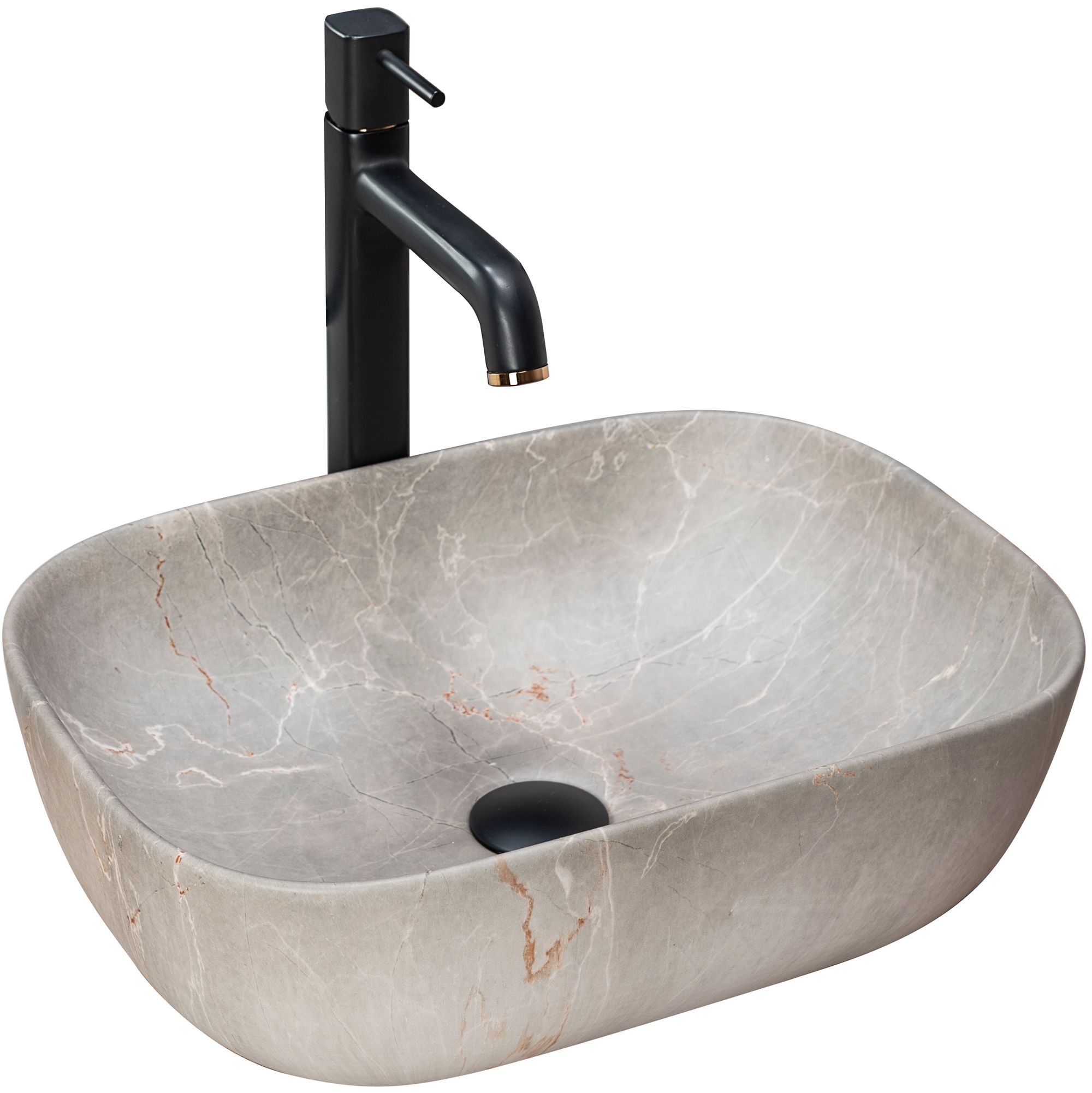 Rea lavabo sobre encimera livia beige rectangle, 46,5x33,5x13,5 cm