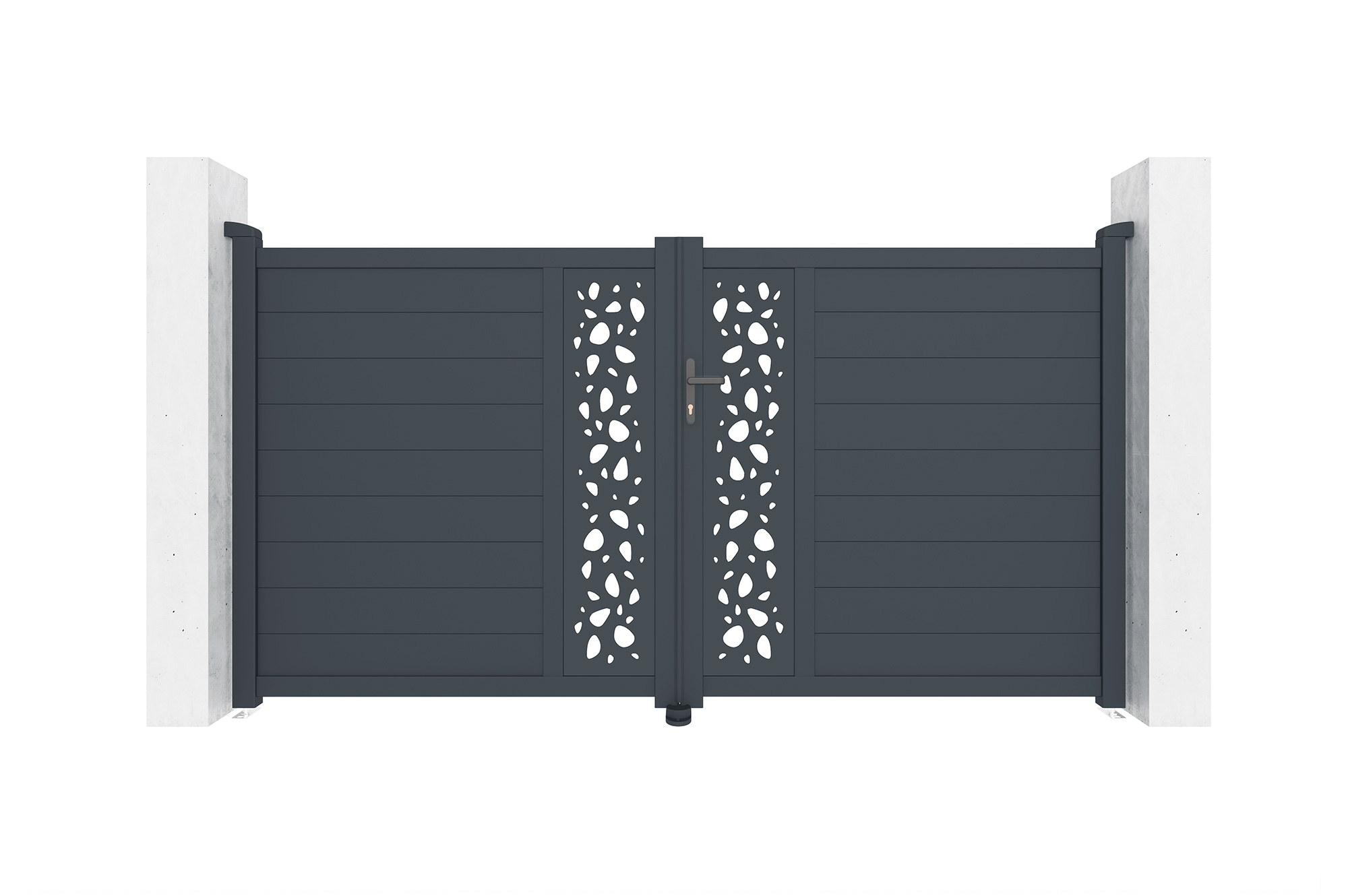 Puerta batiente sunny 300x160 cm + puerta + 4 postes elda + tanker b700