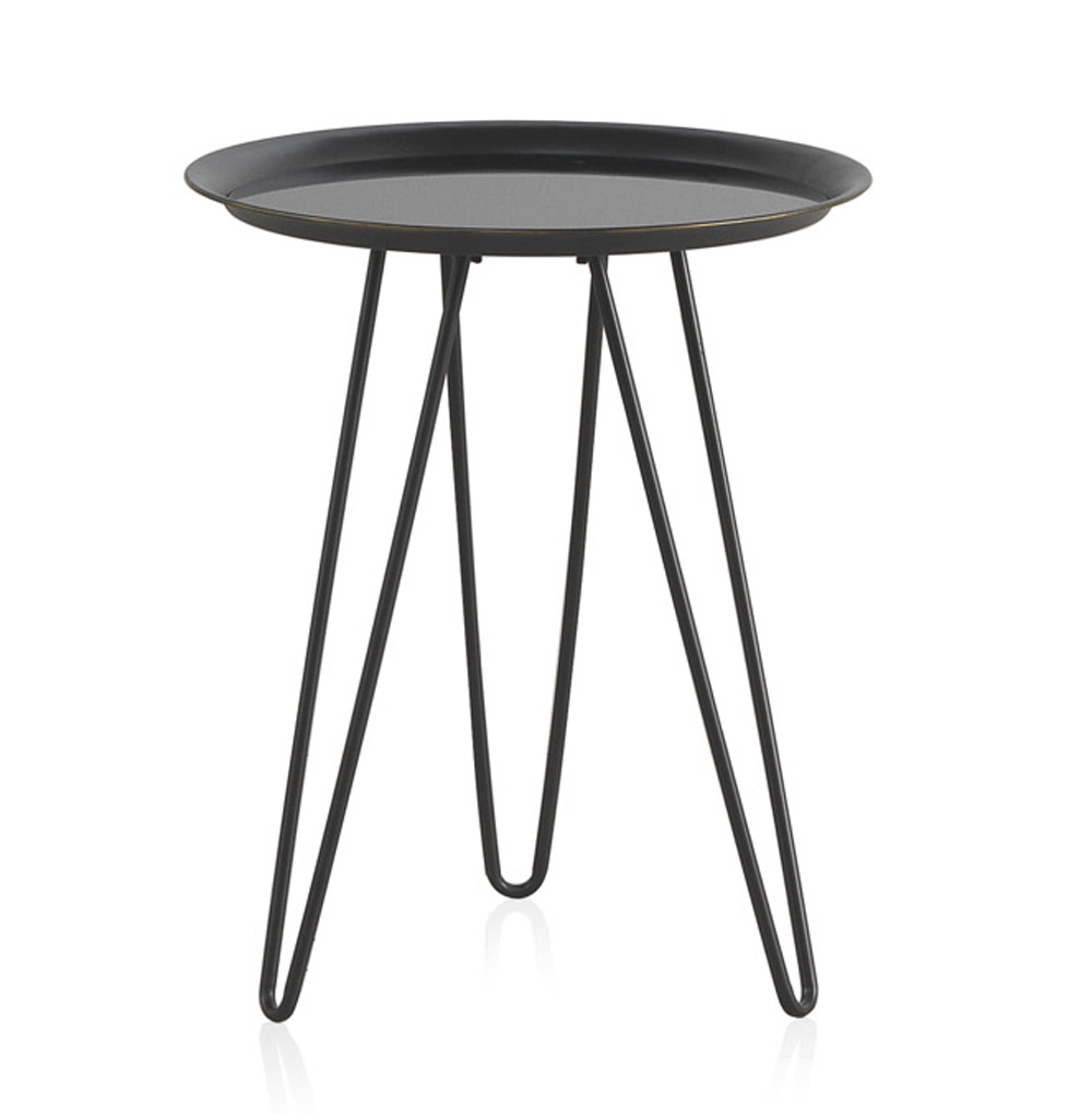 Mesa baja de metal con tapa de metal, 44x44x52cm