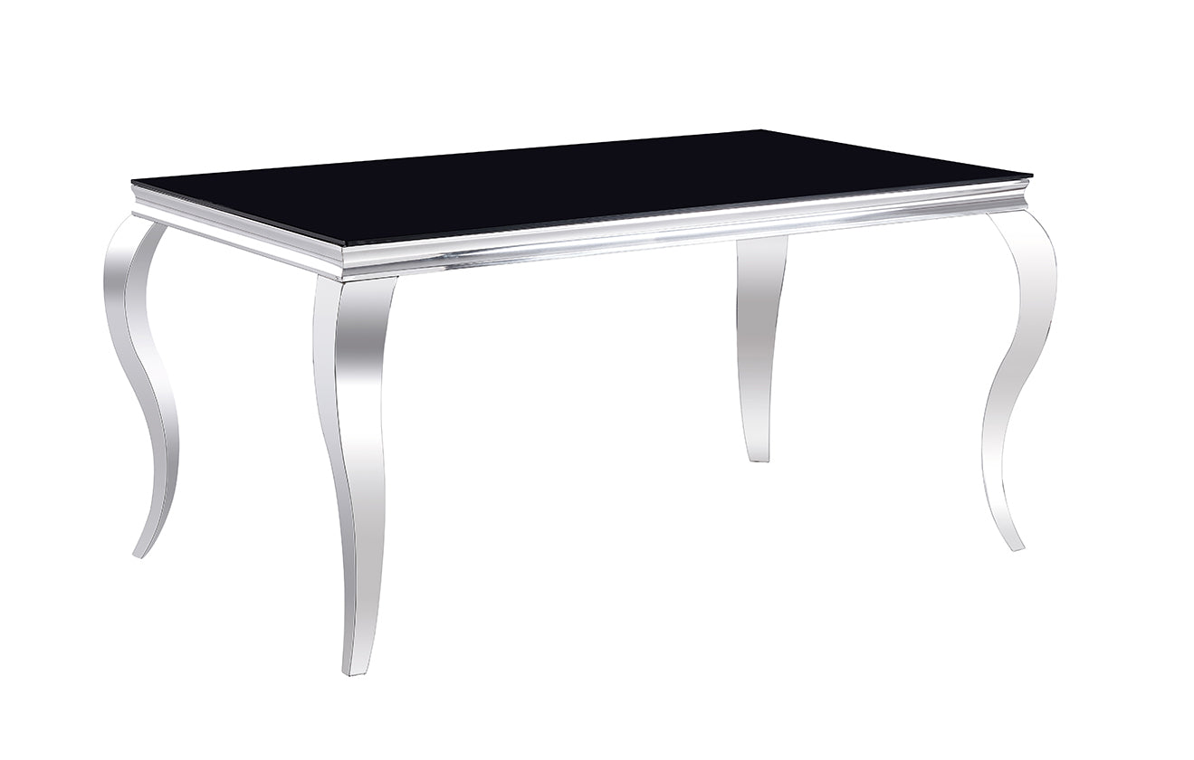 Mesa de cristal templado 160cm. Comedor o cocina, negro