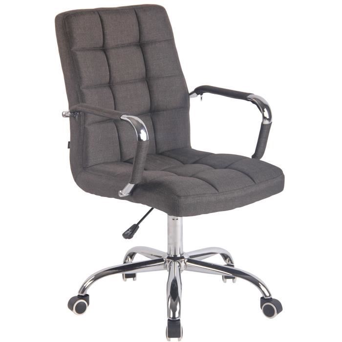 Silla de oficina con ruedas - tela gris - 1 ud - 56 cm