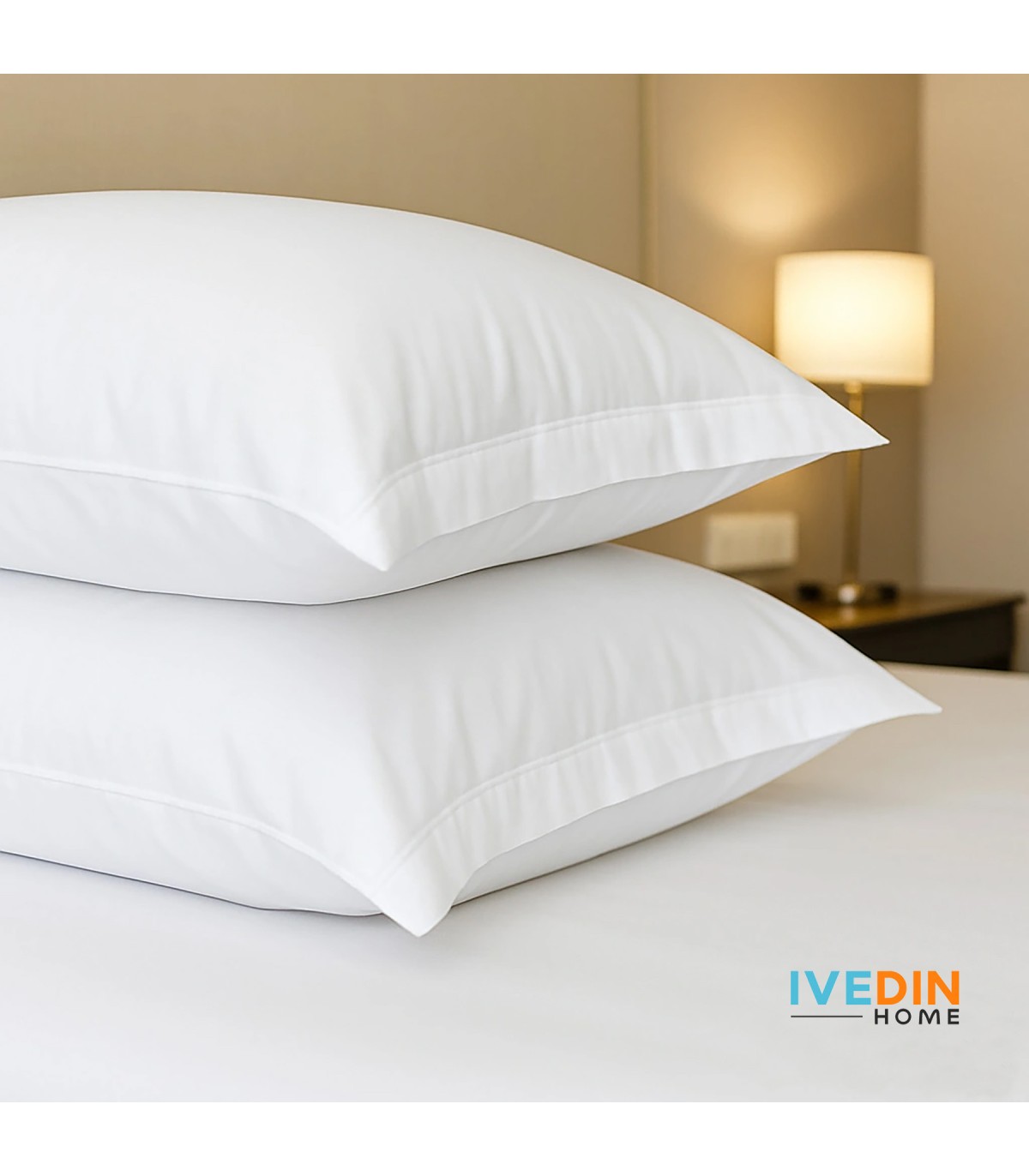 Funda almohada 100% algodón hotel 2 uds. 45x90 1 boca abierta blanco