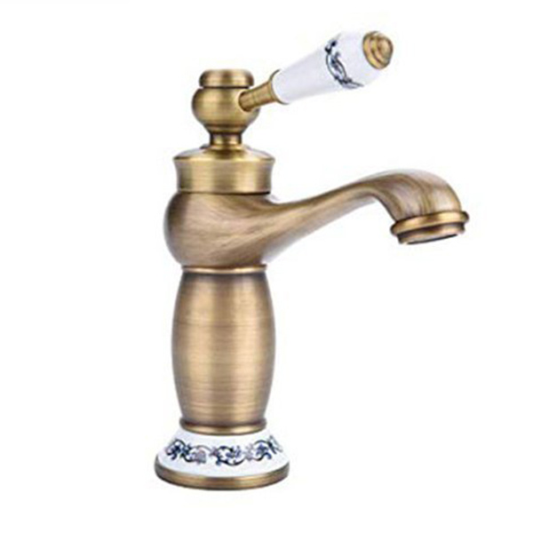 Grifo lavabo monomando retro, bronce