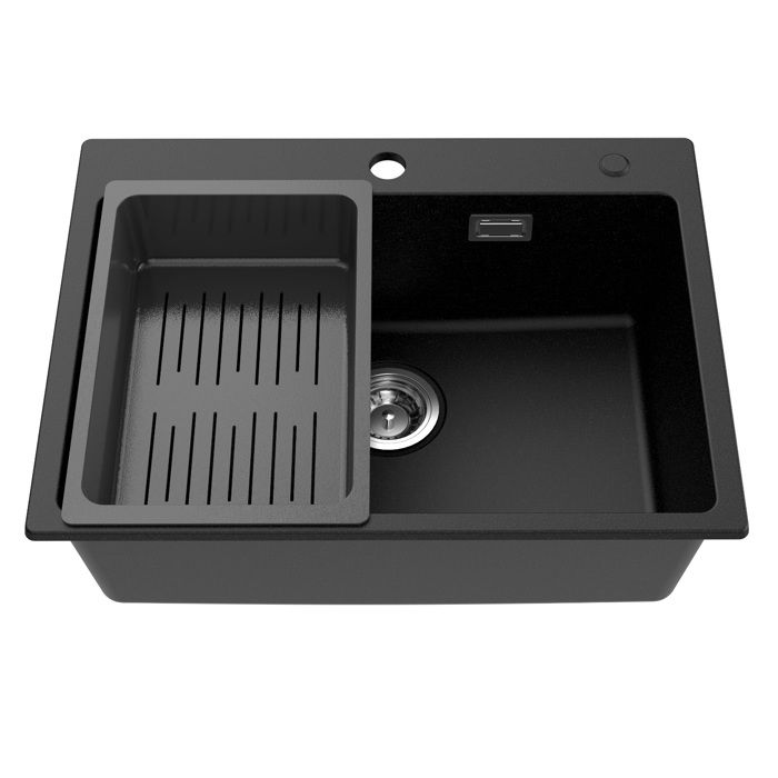 Fregadero de cocina - cecipa max - 1 cubeta negra en granito - 60x45cm - an