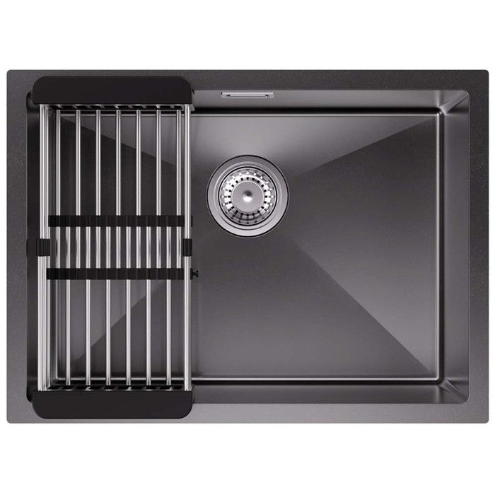 Fregadero de cocina gris oscuro en inox - cecipa max - fregadero bajo