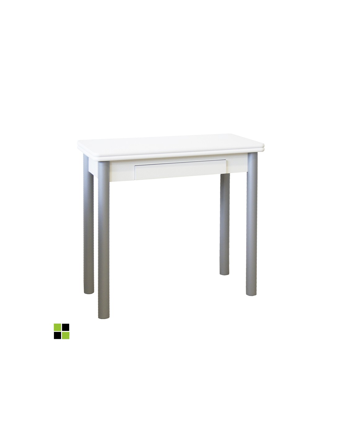 Momma Home mesa cocina extensible Ribeta, sobre MDF Blanco y patas metal