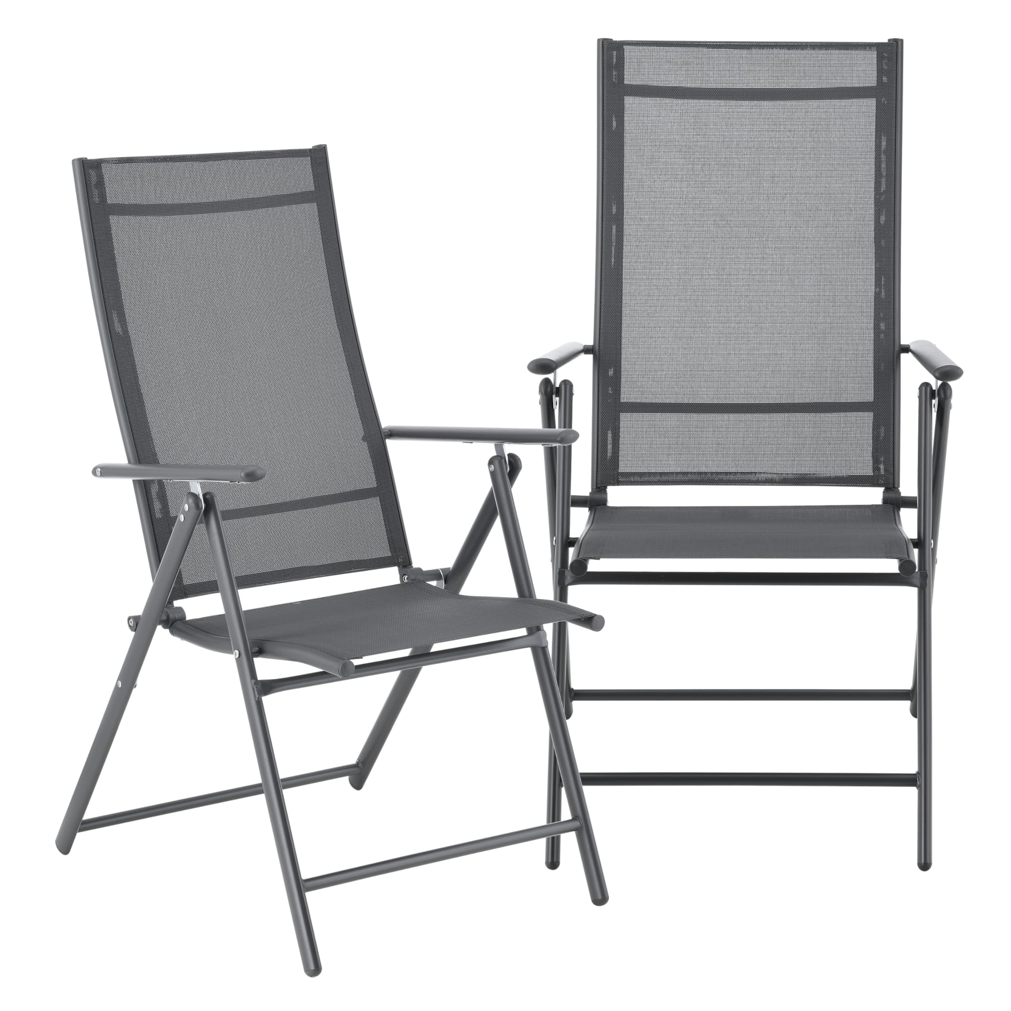 Set de 2 sillas de jardín kalamata plegables 105 x 57 x 68 cm - gris oscuro