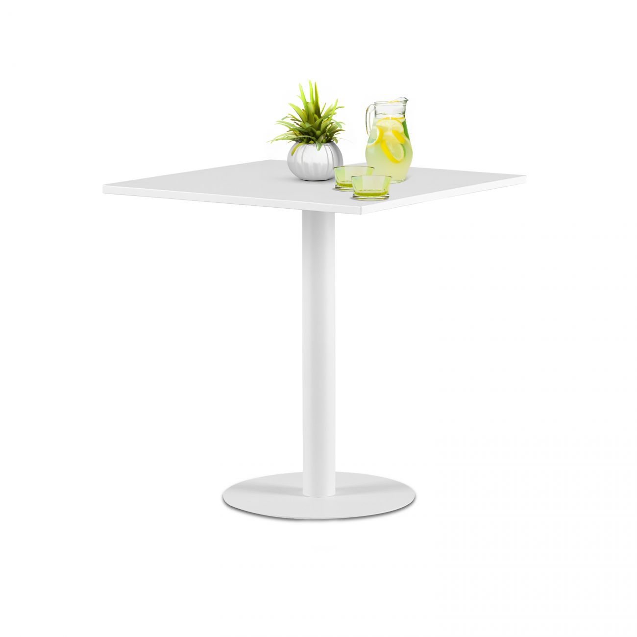 Mesa de exterior metálica 70x70 cm glot blanco
