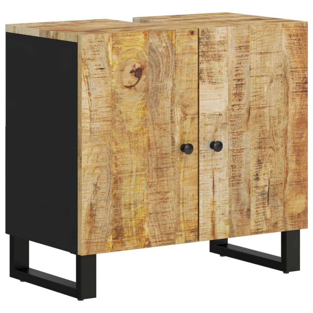 vidaXL mueble de lavabo madera mango y madera ingeniería 62x33x58 cm