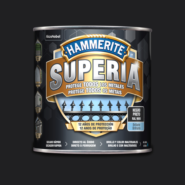 Hammerite superia esmalte antioxidante brillante negro 2,5l