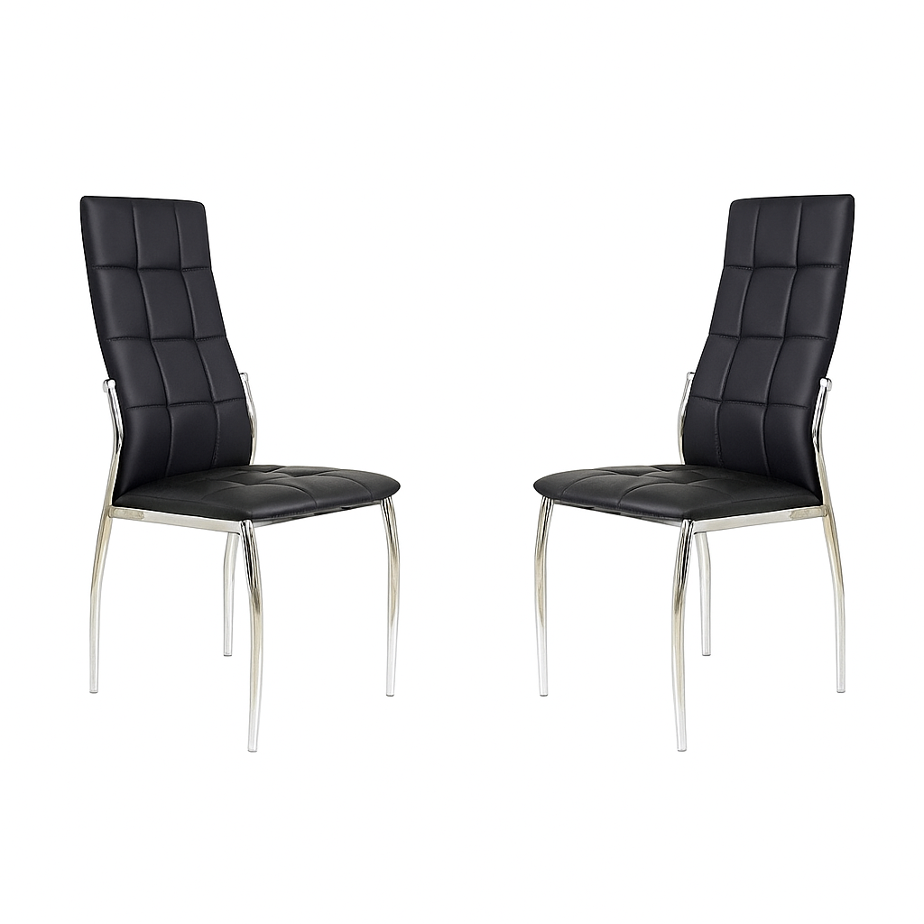 Momma Home set de 2 sillas de comedor cami en polipiel negro