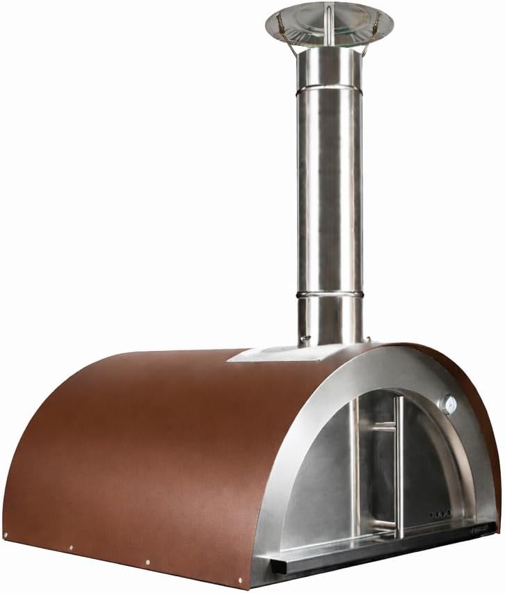 Horno de leña exterior para pizzas y pan modelo chef junior óxido