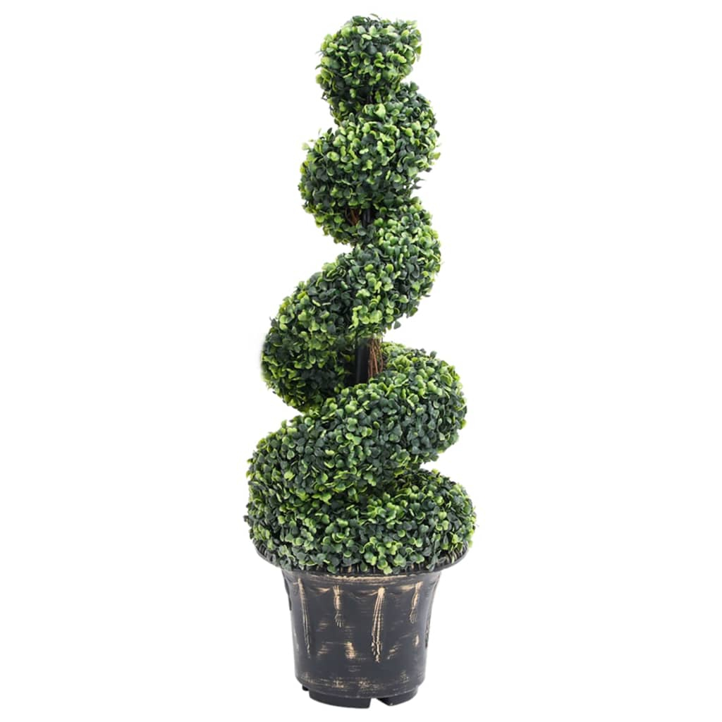 vidaXL planta espiral de boj artificial con macetero verde 100 cm