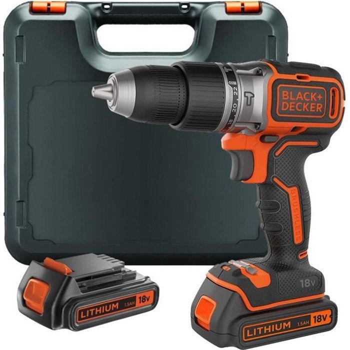 Taladro percutor inalámbrico black & decker bl188kb - 18v - 2x baterías - c