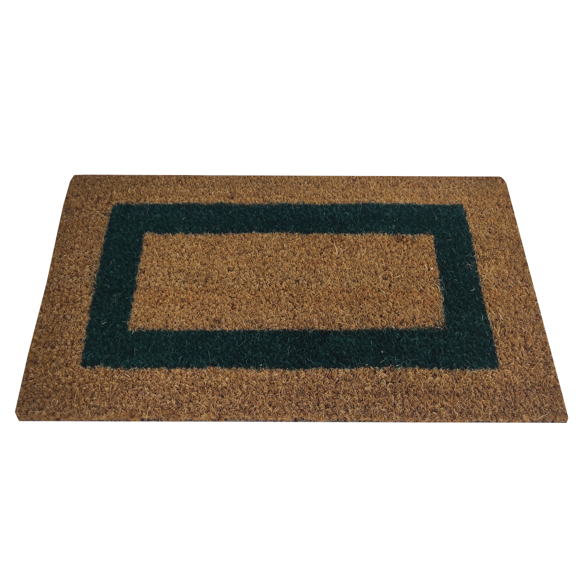 Felpudo| 100% fibra coco| base goma antideslizante| verde| 45x80cm