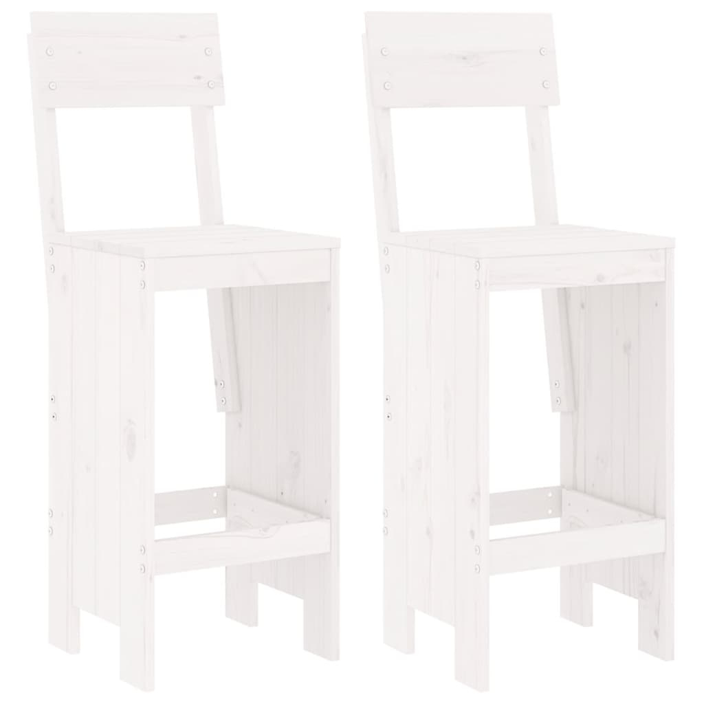 vidaXL taburetes de cocina 2 uds madera pino blanco 40x48,5x115,5 cm