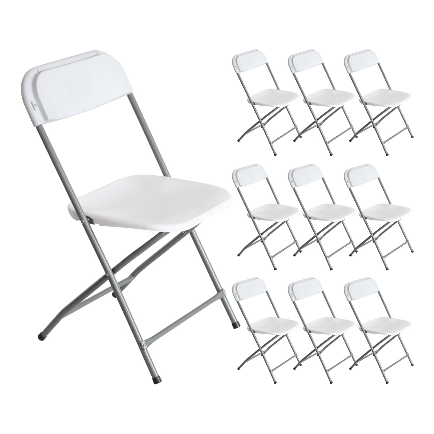 Pack 10 sillas plegables de resina garden 45x44.5x79cm 7house
