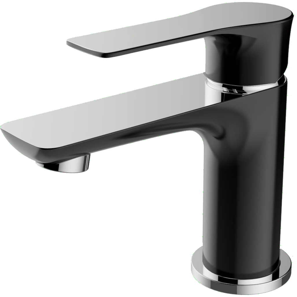 Lover grifo mezclador negro cromado para lavabo