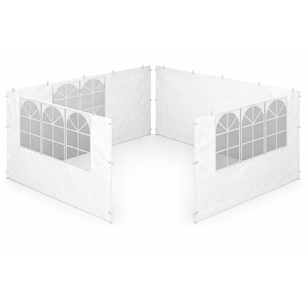 Dupi Set de Paredes Carpa 3x3 m |Laterales 3 Ventanas + 1 Cerrado| Blanco