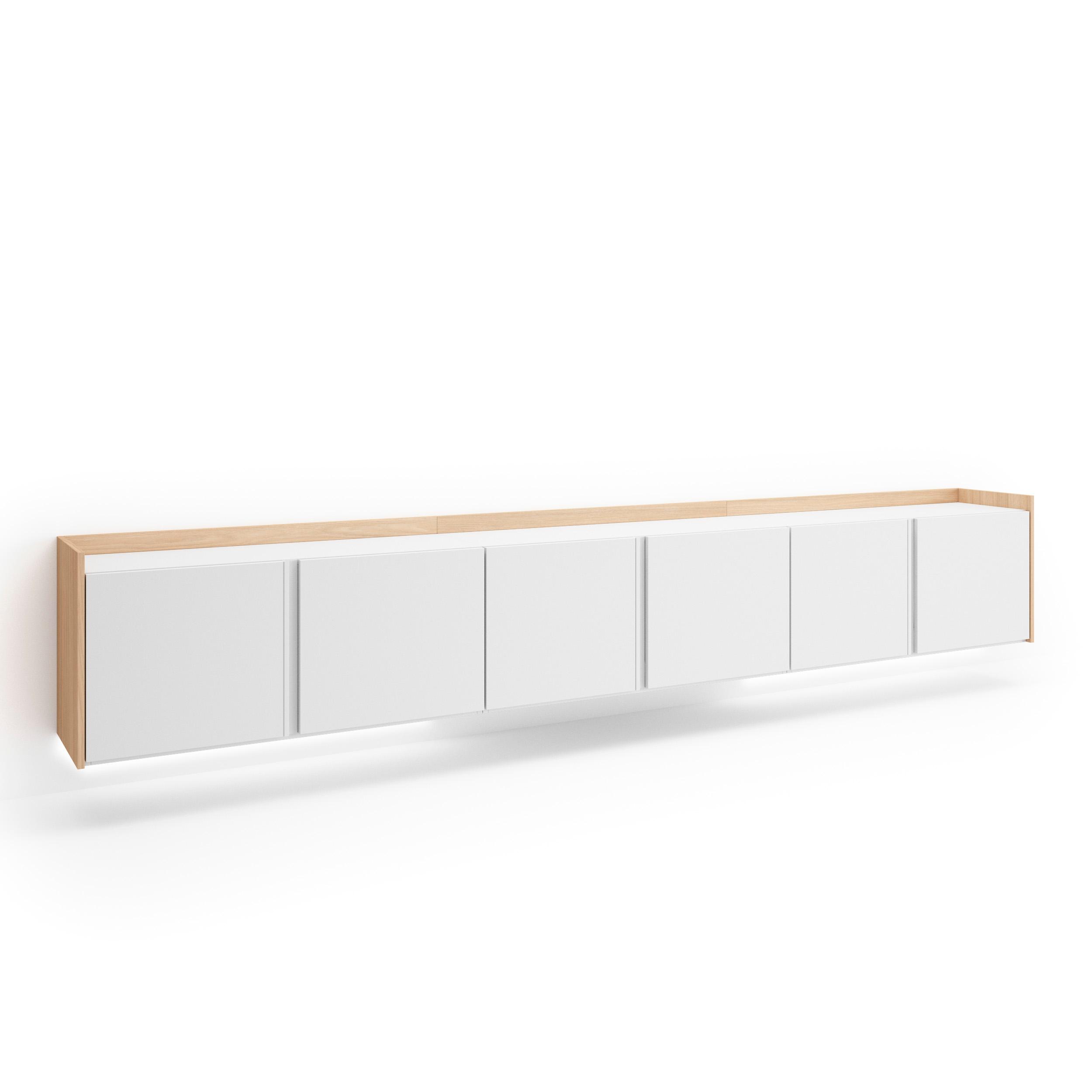 Mueble tv, 309x35x50cm, colgado, suspendido, LED rf4607