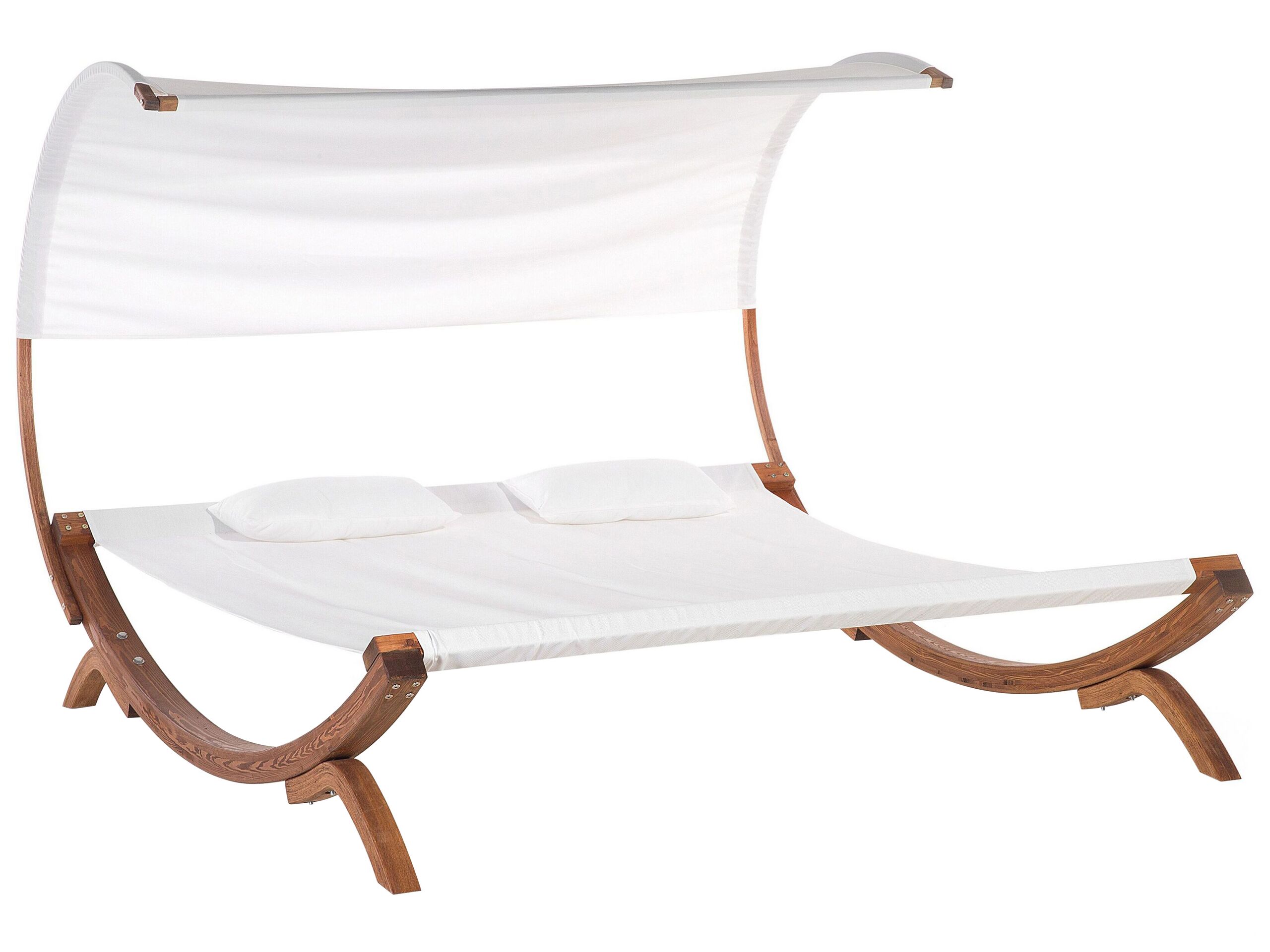 Tumbona con cojín teramo madera de alerce blanco crema