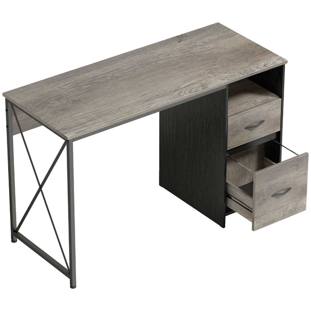 Mesa de ordenador 120x50x76 cm color gris Homcom, oficina - escritorios