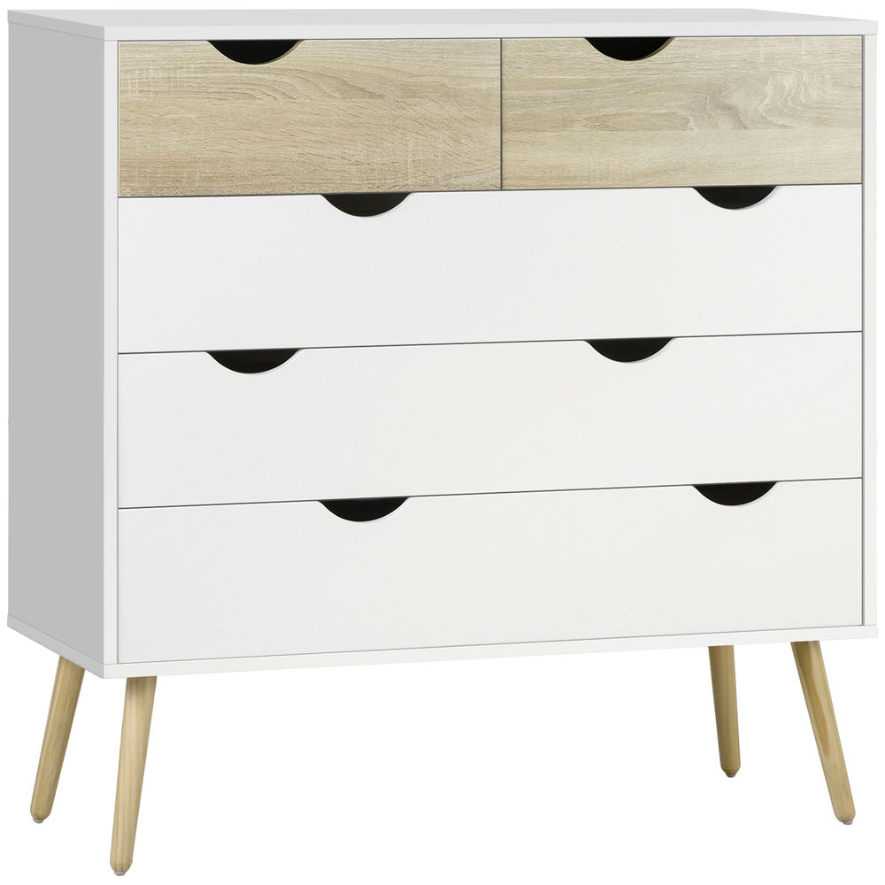 Cómoda 99x39x101 cm bicolor Homcom, hogar - muebles de dormitorio