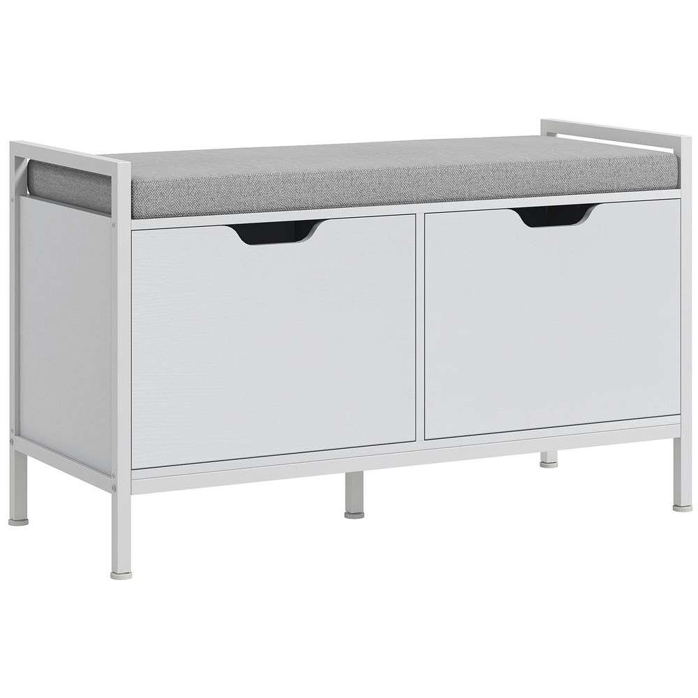 Banco zapatero 84x35x50 cm color blanco Homcom