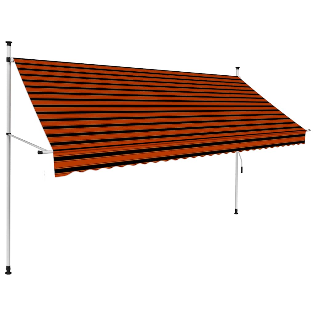vidaXL toldo manual retráctil naranja y marrón 300 cm