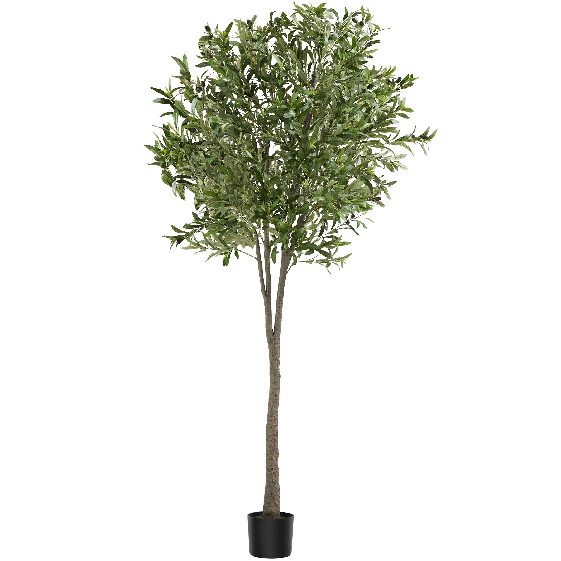 Árbol de olivo artificial, textura realista y gran volumen, 210 cm