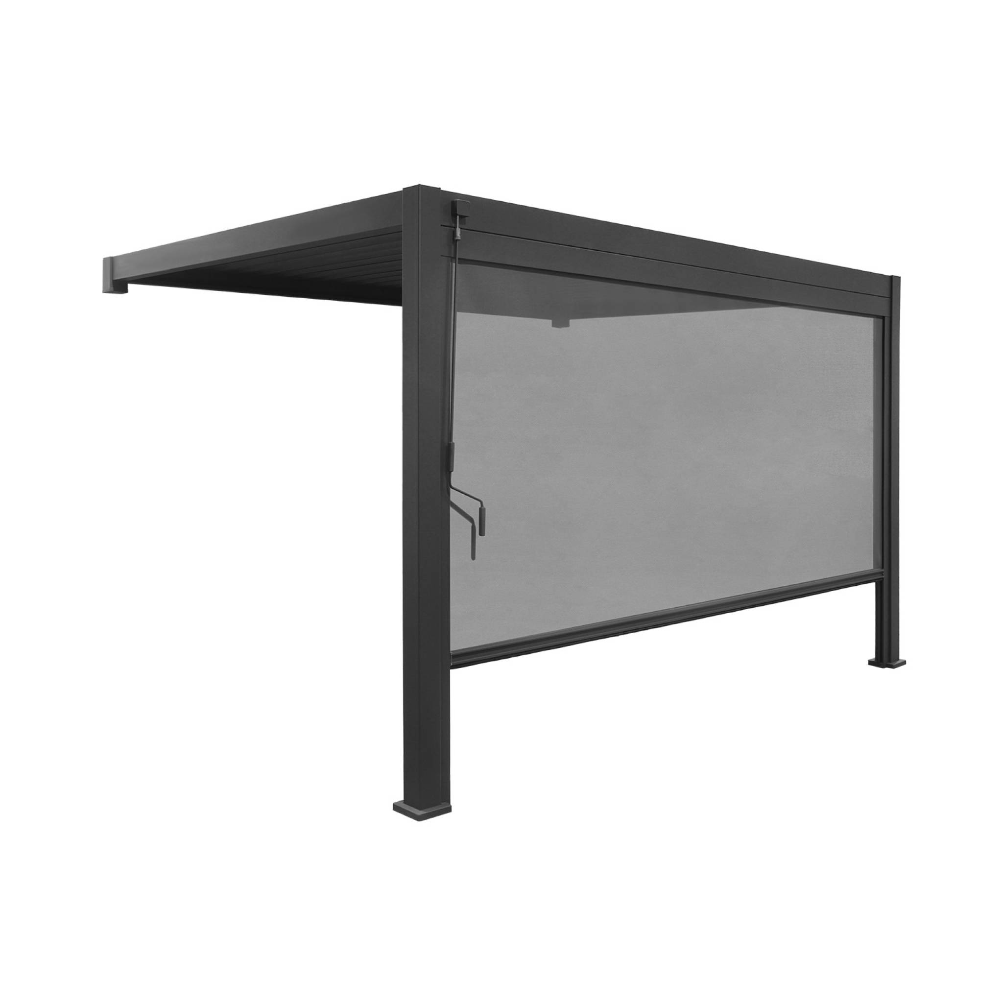 Pérgola bioclimática de aluminio adosada 3x4m + 1 toldo 4m , triomphe 3x4m