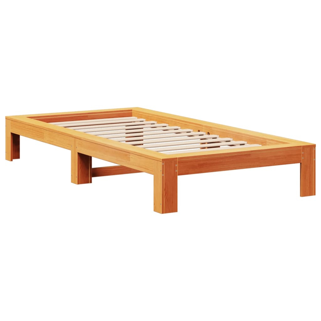 vidaXL estructura de cama sin colchón madera de pino marrón 90x200 cm