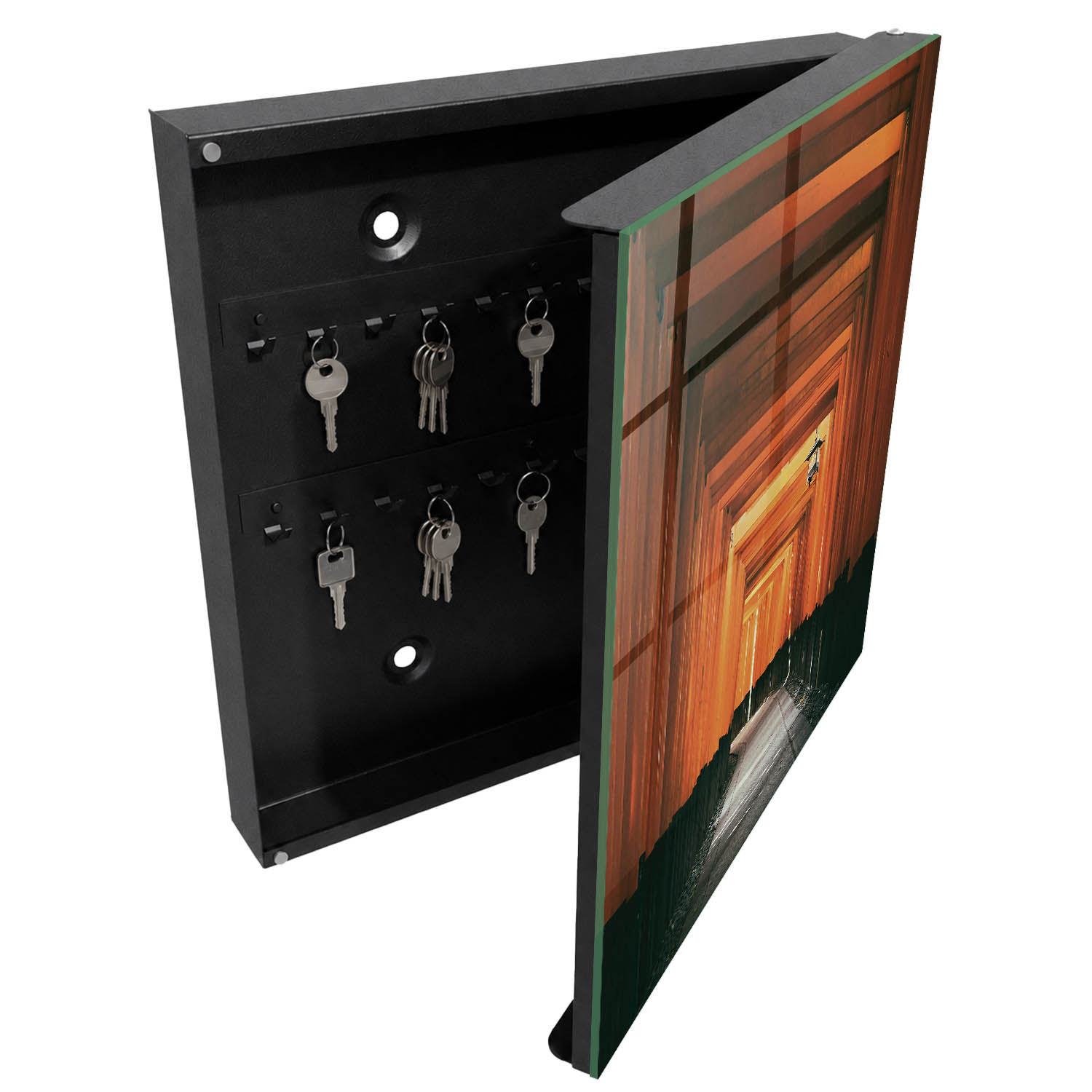 Armario para llaves 30x30x5 puertas amarillas, apertura derecha