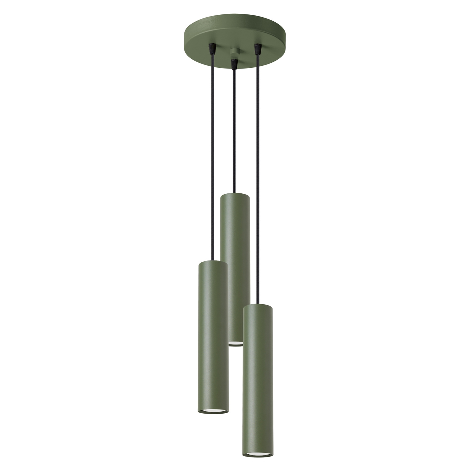 Lámpara colgante lagos 3 verde oliva acero 19.5x108x19.5cm