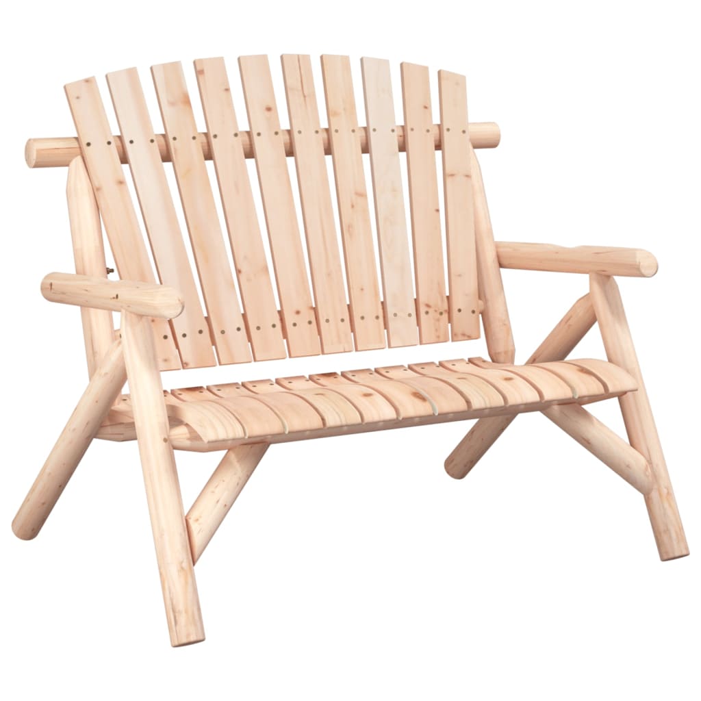 vidaXL banco de jardín de 2 plazas madera maciza abeto 119x85x98 cm