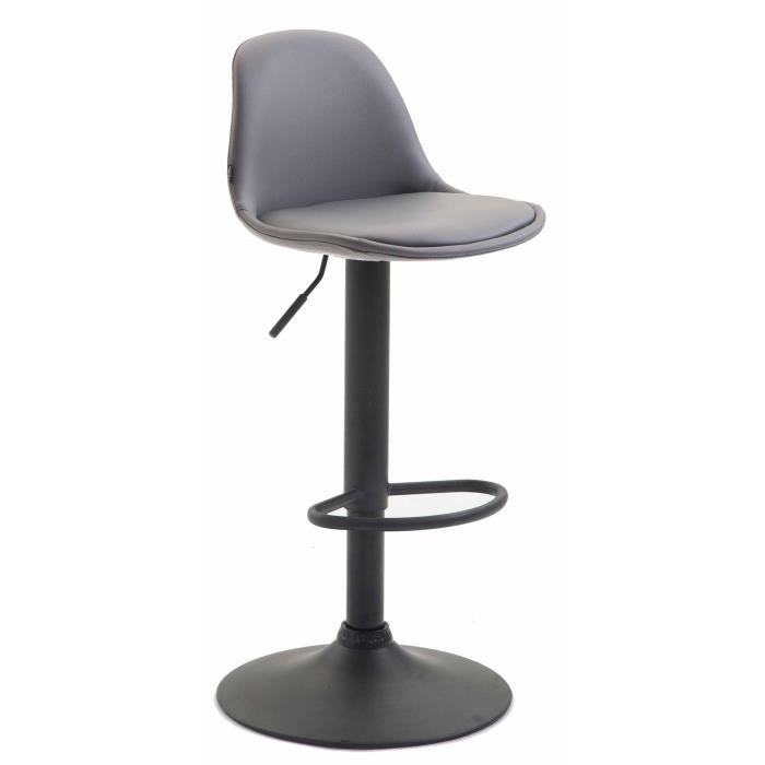 Taburete de bar moderno - gris - polipiel