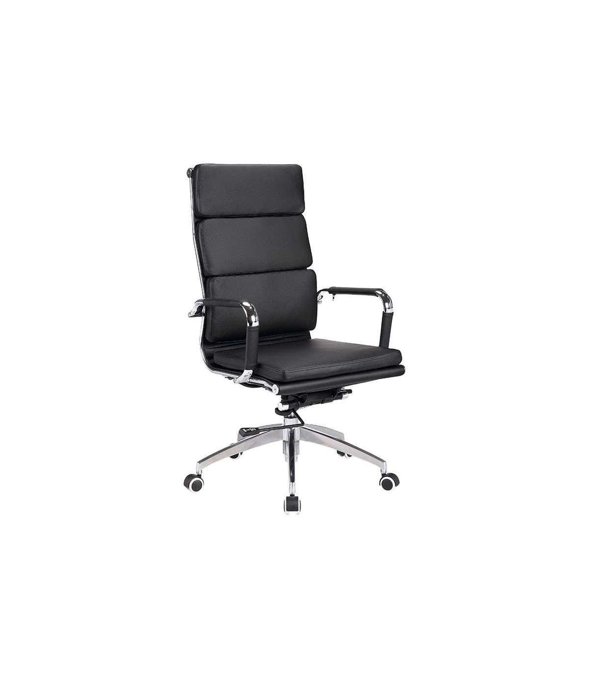 Silla de despacho giratoria elevable con piel sintética cómoda