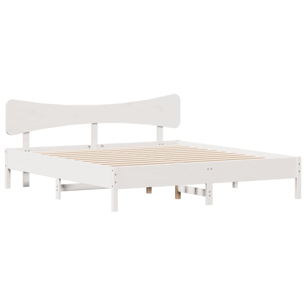 vidaXL cama sin colchón madera maciza de pino blanca 180x200 cm