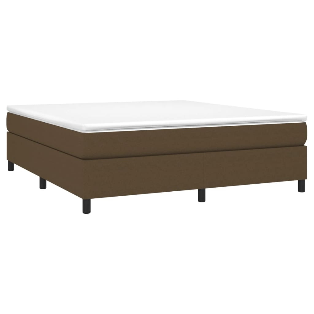 vidaXL estructura de cama con somier de tela marrón oscuro 180x200 cm