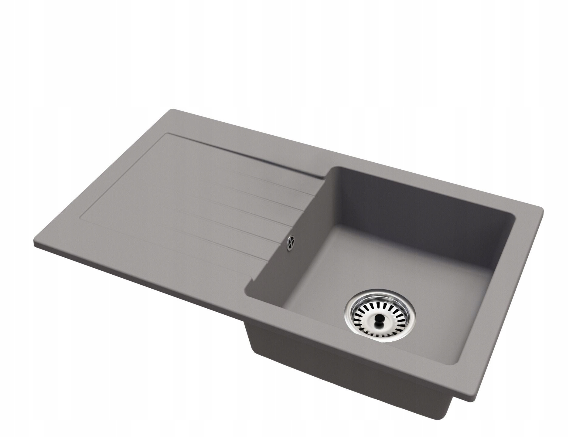 Fregadero cocina gris 43,7x75cm, fregadero granito 1 seno + sifón