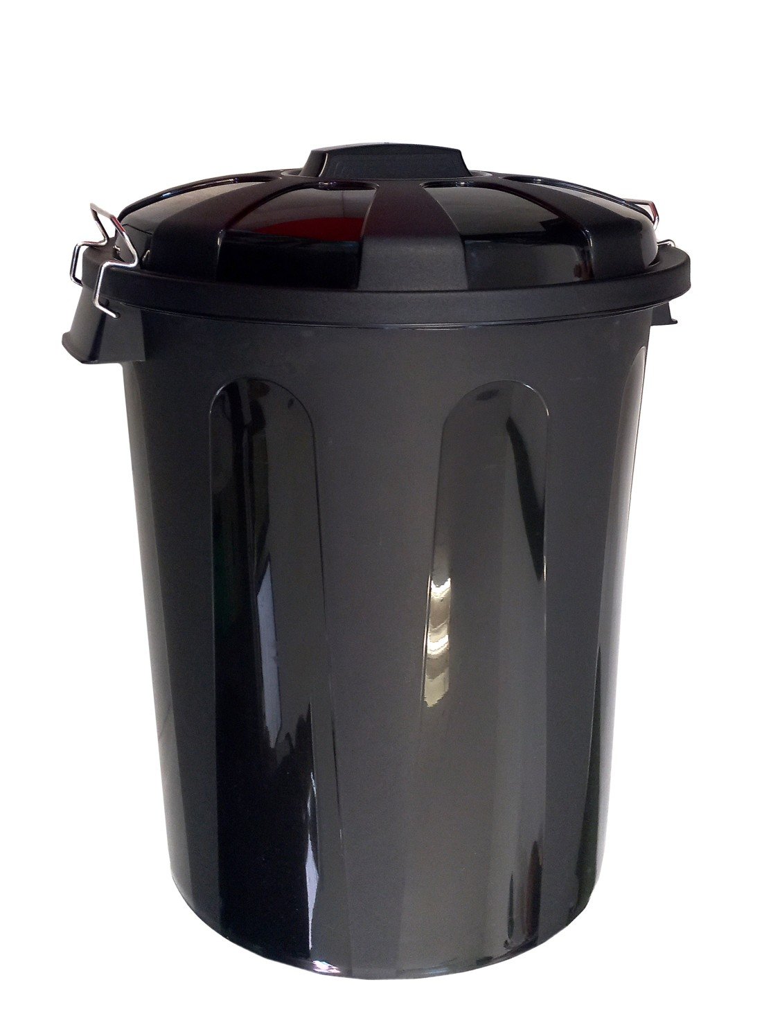 70 litros | negro | cubo basura de plástico con tapadera | cubo almacenaje