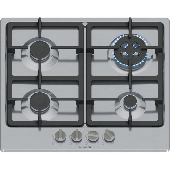 Placa de gas - Bosch - pgh6b5k90 - quemador wok 3,3 kw - rejillas de fundic