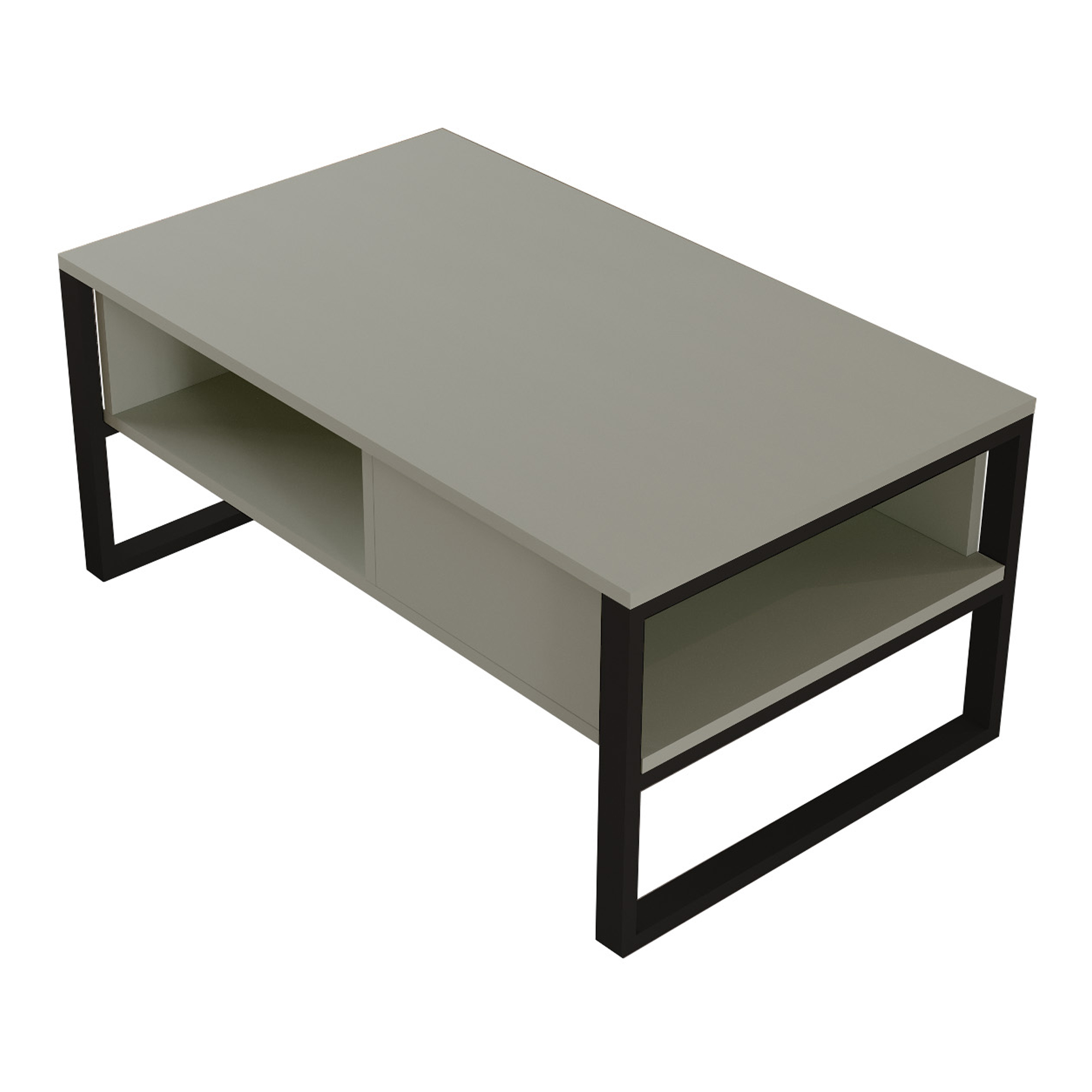 Mesa de centro laukaa 100x60x45 cm - gris verdoso [en.casa]