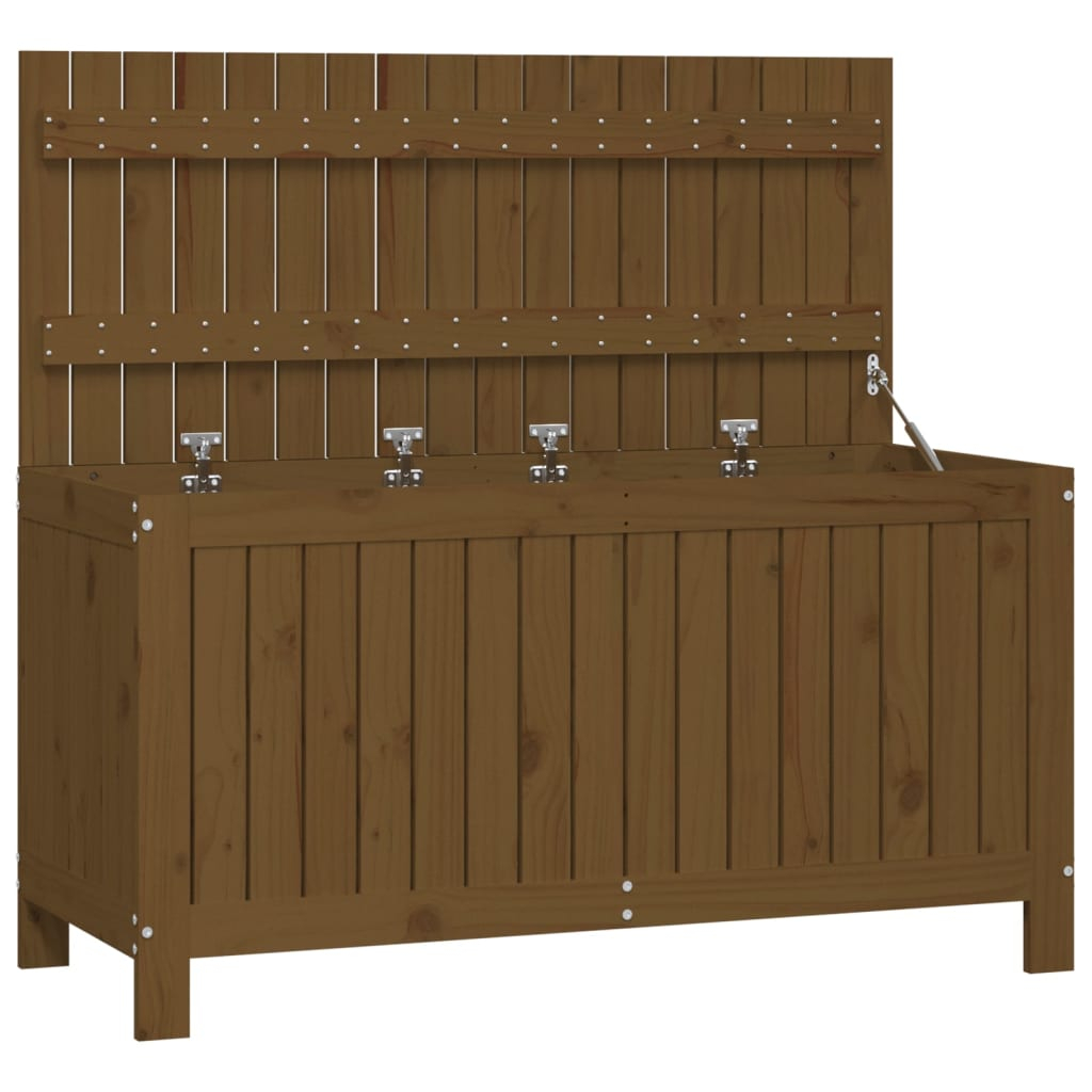 vidaXL caja de almacenaje jardín madera pino marrón miel 115x49x60 cm