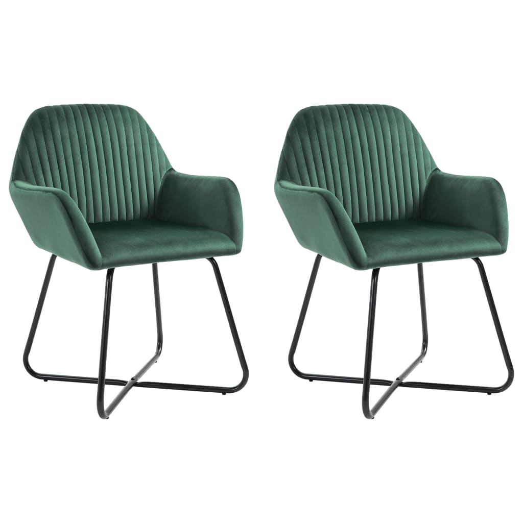 Sillas de comedor 2 unidades terciopelo verde qweo8123