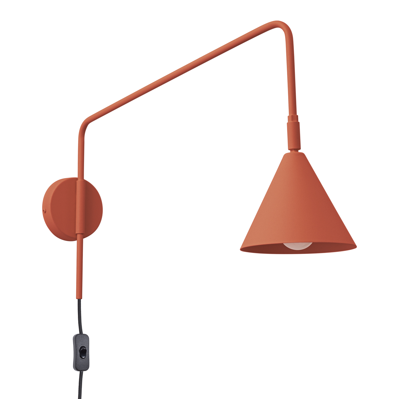 Lámpara de pared nox 1 ocre rojo acero 14x30x61cm