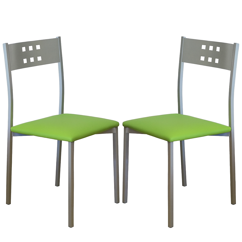 Momma Home set de 2 sillas de cocina xara en polipiel verde