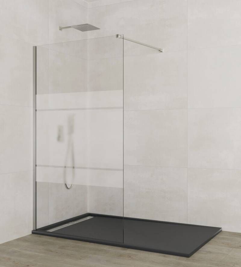 Panel fijo de ducha screen cromo decorado 96,5-98cm