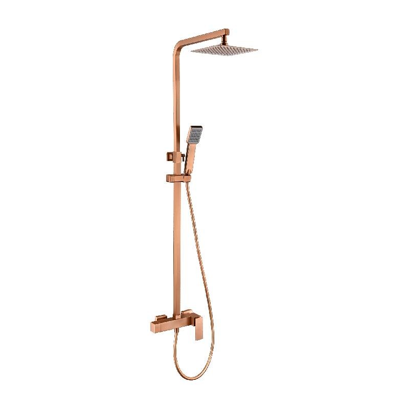 Conjunto ducha monomando pisa oro rosa cepillado-imex