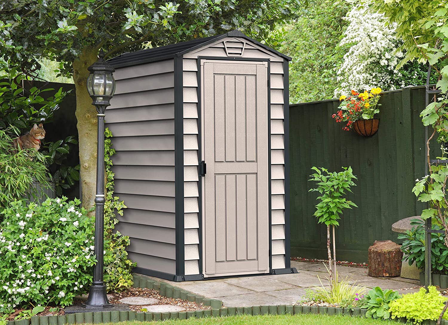 CASETA COBERTIZO PVC JARDIN EVERMORE 4X6 DURAMAX
